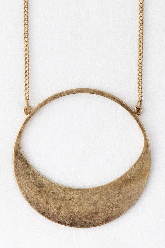 Gold Plated Circle Pendant Necklace