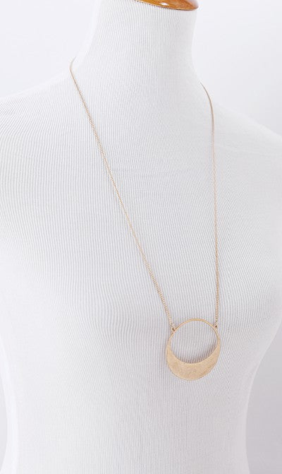 Gold Plated Circle Pendant Necklace