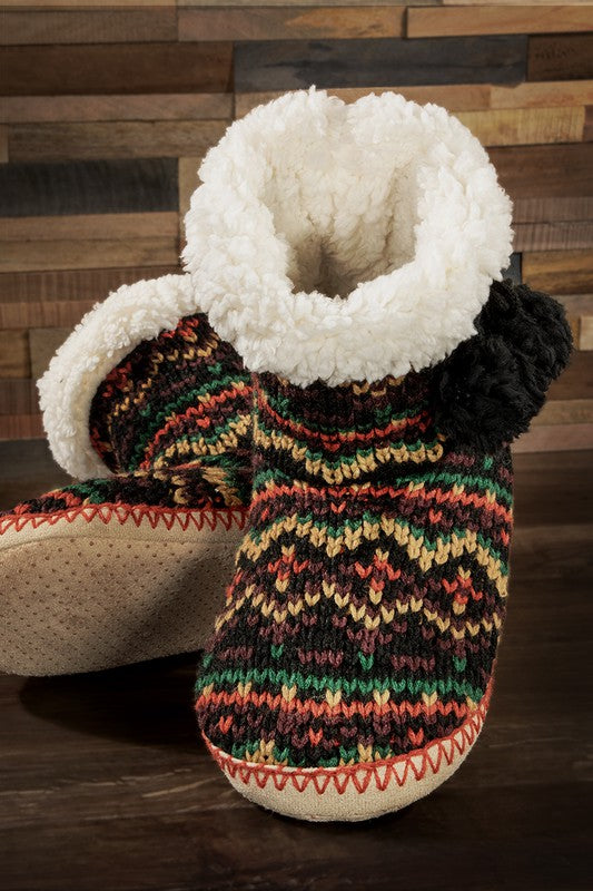 Pom Pom Slipper Booties - Colorado
