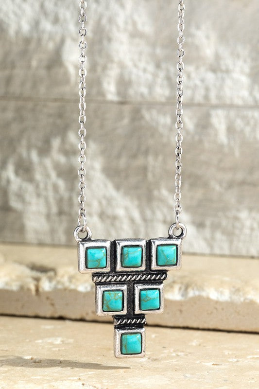 Western Pendant Necklace & Earring Set