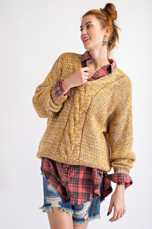 Cozy Knit Sweater - Mustard