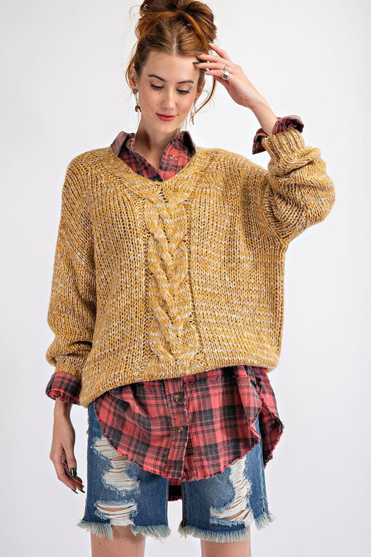 Cozy Knit Sweater - Mustard