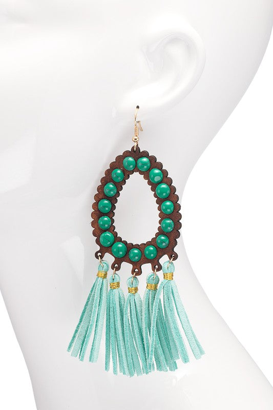 Turquoise Tassel Earrings