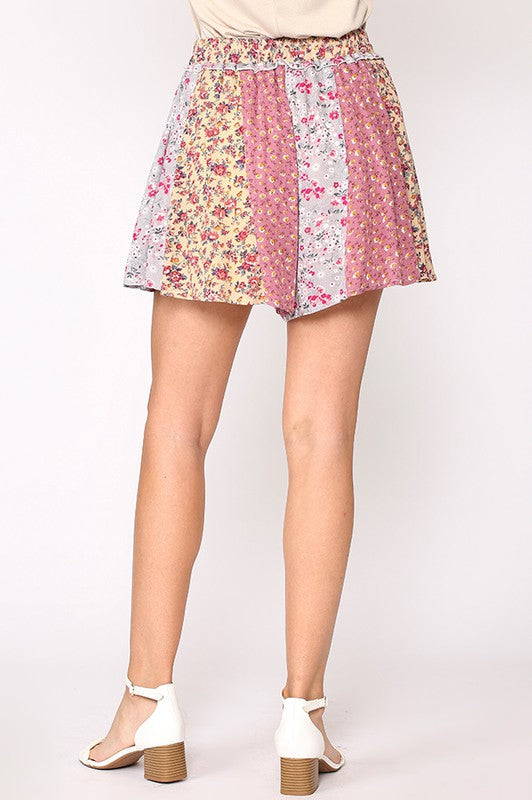 Floral Print Flared Shorts