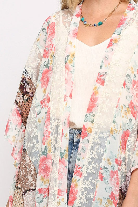 Boho Lace Chiffon Kimono