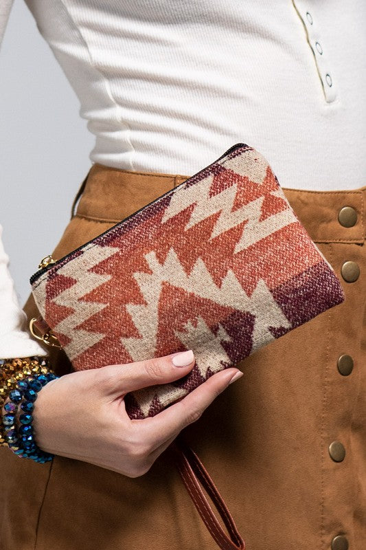Western Print Wallet Clutch Bag