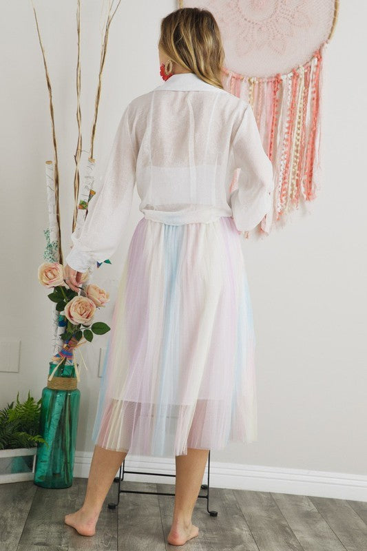 Unicorn Pleated Midi Skirt