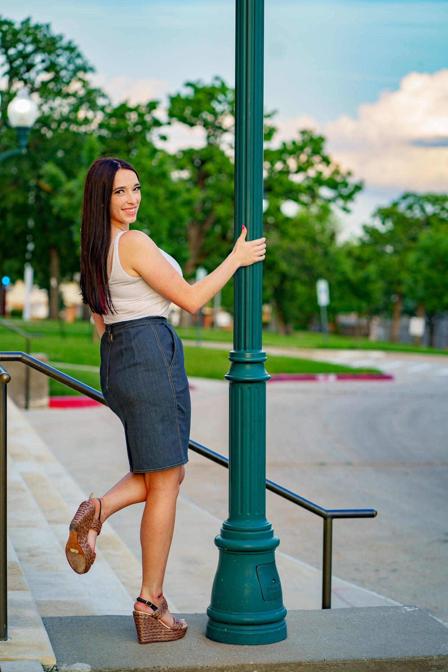 Denim Pencil Skirt