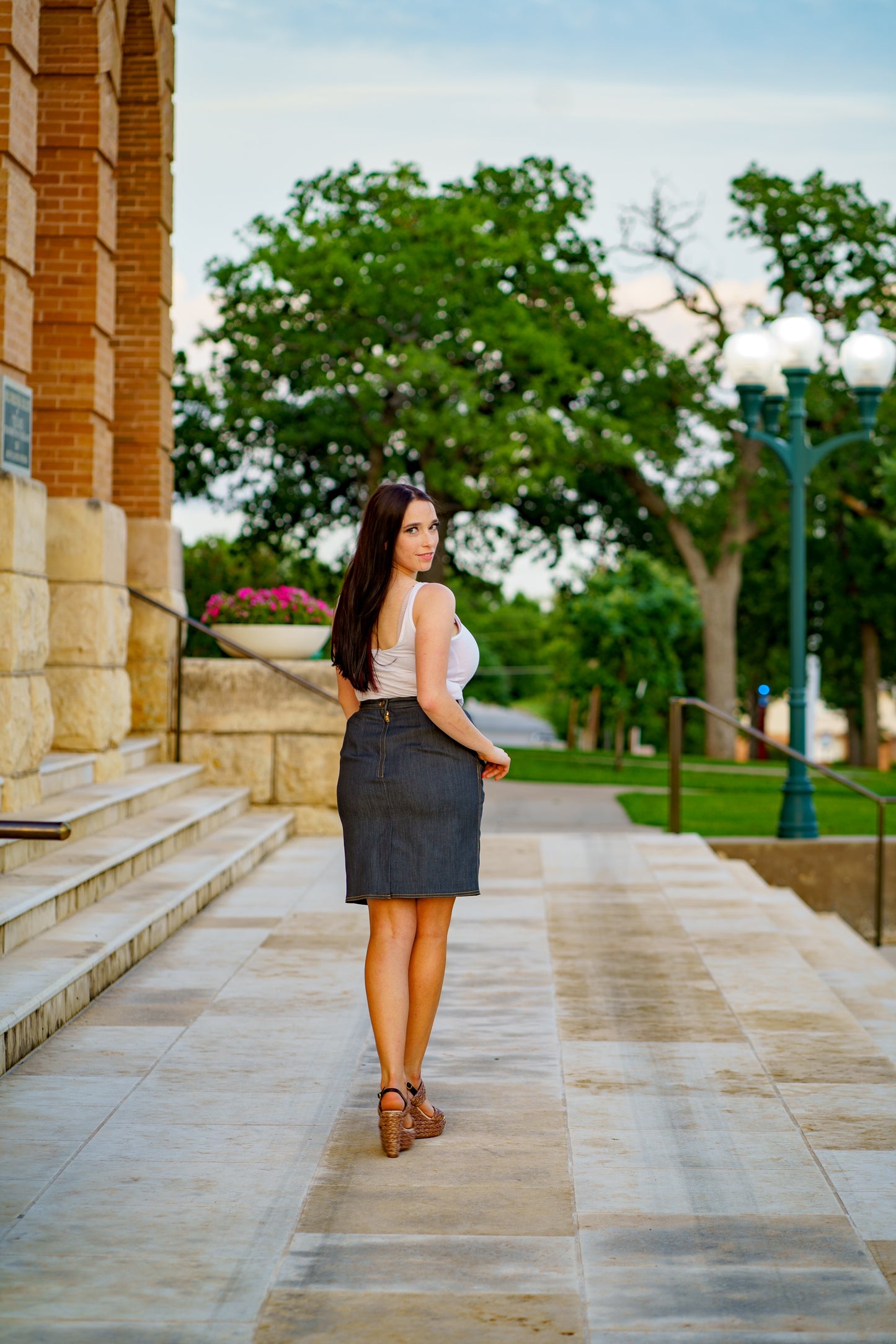 Denim Pencil Skirt